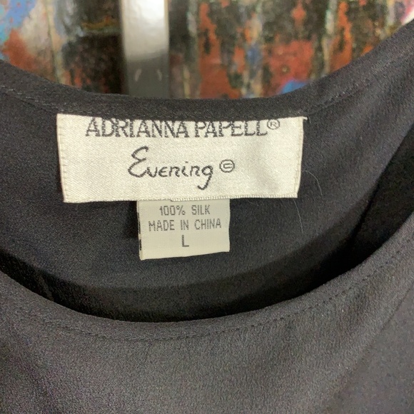 Andrianna Papell Evening Black Silk Shell - Picture 3 of 5